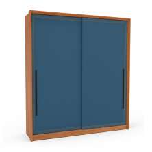 Guarda-Roupa Casal Valência 2 Portas 2 Gavetas Freijó e Azul