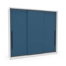 Guarda-Roupa Casal Valência 3 Portas 4 Gavetas Branco e Azul