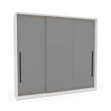 Guarda-Roupa Casal Valência 3 Portas 4 Gavetas Branco e Cinza