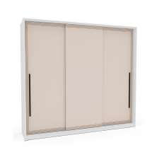 Guarda-Roupa Casal Valência 3 Portas 4 Gavetas Branco e Creme