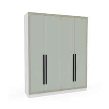 Guarda-Roupa Casal Valência 4 Portas 4 Gavetas Branco e Verde