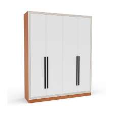 Guarda-Roupa Casal Valência 4 Portas 4 Gavetas Freijó e Branco