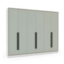 Guarda-Roupa Casal Valência 6 Portas 4 Gavetas Branco e Verde