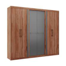 Guarda-Roupa Casal Valley 6 Portas 3 Gavetas Freijó e Titânio