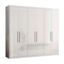 Guarda-Roupa Casal Venice com Prateleiras 6 Portas 2 Gavetas Branco