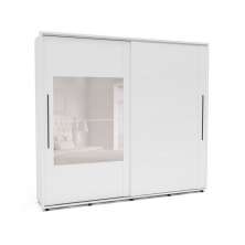 Guarda-Roupa Casal com Espelho Coimbra Flex 2 Portas 6 Gavetas Branco