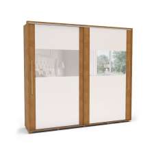 Guarda-Roupa Casal com Espelho Coimbra Flex 2 Portas 6 Gavetas Freijó e Off White