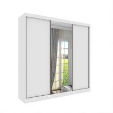 Guarda-Roupa Casal com Espelho Dacar 3 Portas 4 Gavetas Neve