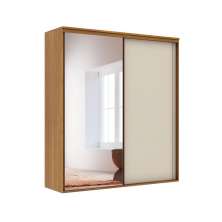 Guarda-Roupa Casal com Espelho Inovatto 100% MDF 2 Portas 6 Gavetas Freijó e Off White