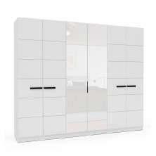 Guarda-Roupa Casal com Espelho Lisboa 6 Portas 4 Gavetas Branco