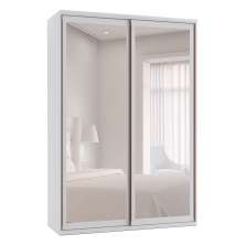 Guarda-Roupa Casal com Espelho Milão III 2 Portas 3 Gavetas Branco