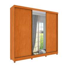 Guarda-Roupa Casal com Espelho Monte Carlo Flex com Pés 3 Portas 6 Gavetas Neve