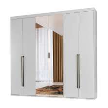 Guarda-Roupa Casal com Espelho Originale 6 Portas 6 Gavetas Branco 267 cm