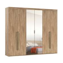 Guarda-Roupa Casal com Espelho Originale 6 Portas 6 Gavetas Carvalho 267 cm