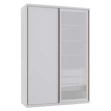 Guarda-Roupa Casal com Espelho Reflecta Milão II 2 Portas 3 Gavetas Branco
