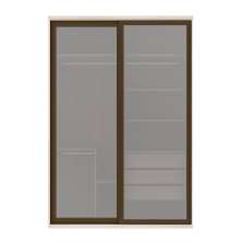 Guarda-Roupa Casal com Espelho Reflecta Milão II 2 Portas 3 Gavetas Marrom e Bege
