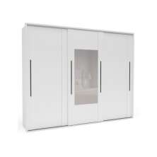 Guarda-Roupa Casal com Espelho Sevilha Flex 3 Portas 4 Gavetas Branco