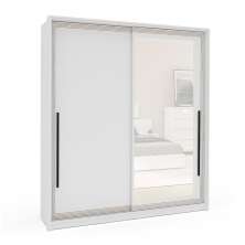 Guarda-Roupa Casal com Espelho Valência 2 Portas 2 Gavetas Branco