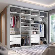 Guarda-Roupa Closet 100% MDF 6 Gavetas Branco