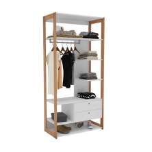 Guarda-Roupa Closet Cali 2 Gavetas Branco e Aveiro 93cm