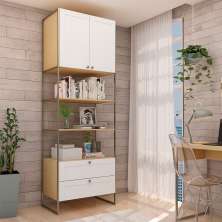 Guarda-Roupa Closet Infinity 2 Portas 2 Gavetas Savana e Branco