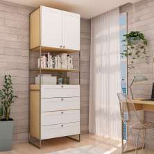 Guarda-Roupa Closet Infinity 2 Portas 4 Gavetas Savana e Branco