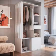 Guarda-Roupa Closet Lumo 1 Porta 1 Gaveta Branco