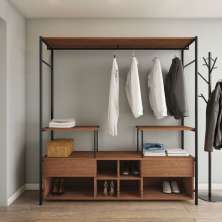 Guarda-Roupa Closet Modulado Barcelona Casal 2 Gavetas Madeira e Preto