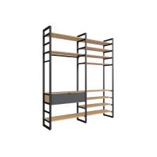 Guarda-Roupa Closet Modulado Industrial Philly 1 Gaveta Cedro e Grafite 197 cm