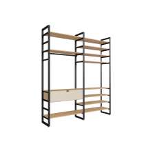 Guarda-Roupa Closet Modulado Industrial Philly 1 Gaveta Cedro e Off White 197 cm