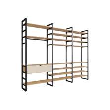 Guarda-Roupa Closet Modulado Industrial Philly 1 Gaveta Cedro e Off White 294 cm