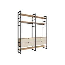 Guarda-Roupa Closet Modulado Industrial Philly 4 Gavetas Cedro e Off White 197 cm