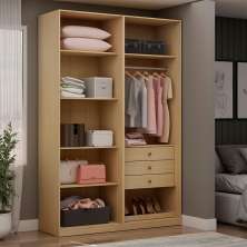 Guarda-Roupa Closet Modulado Infinity 3 Gavetas Savana 160 cm