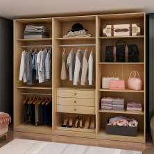 Guarda-Roupa Closet Modulado Infinity 3 Gavetas Savana 240 cm