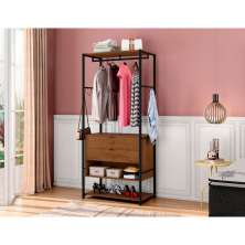 Guarda-Roupa Closet Modulado Lyon 2 Gavetas Preto e Demolição