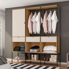 Guarda-Roupa Closet Modulado Maverick 1 Porta 3 Gavetas Carvalho e Off White 168 cm