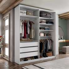 Guarda-Roupa Closet Monreale 100 % MDF 3 Gavetas Branco 160 cm