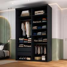 Guarda-Roupa Closet Mountier 2 Gavetas Preto
