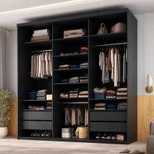 Guarda-Roupa Closet Mountier 4 Gavetas Preto