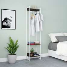 Guarda-Roupa Closet Studio Carvalho Dark e Branco 187x45 cm