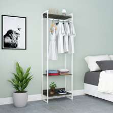 Guarda-Roupa Closet Studio Carvalho Dark e Branco 187x60 cm