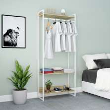 Guarda-Roupa Closet Studio Carvalho e Branco 187x80 cm