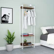 Guarda-Roupa Closet Studio Nogal e Branco 187x60 cm
