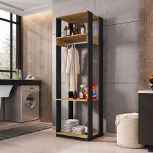 Guarda-Roupa Closet Titan Preto e Freijó 59 cm