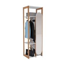 Guarda-Roupa Closet com Espelho Cali 1 Porta Branco e Aveiro 63 cm