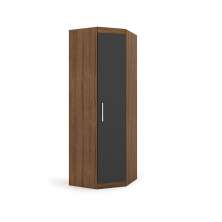 Guarda-Roupa Modulado de Canto Gênova 1 Porta Ipê Wood e Grafite