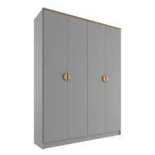 Guarda-Roupa Solteiro Asti 100% MDF 4 Portas 2 Gavetas Bege