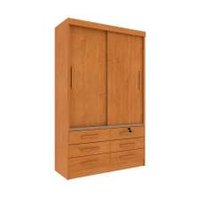 Guarda-Roupa Solteiro Chicago I 2 Portas 6 Gavetas Cinamomo