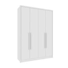 Guarda-Roupa Solteiro Dinamarca 4 Portas 2 Gavetas Neve