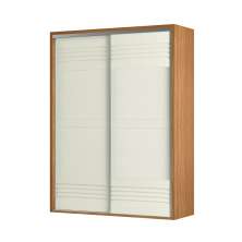 Guarda-Roupa Solteiro Girona 100% MDF 2 Portas 2 Gavetas Freijó e Off White